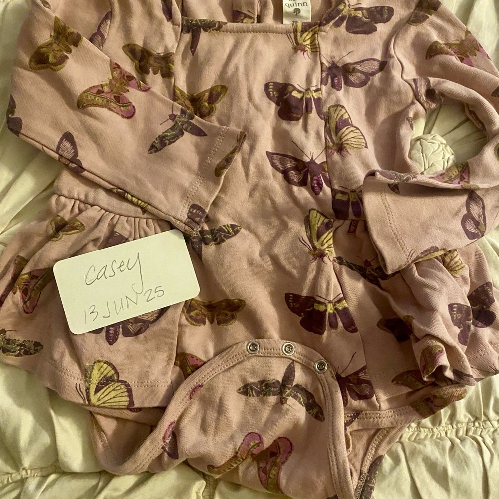 Kate Quinn Pink Butterfly Long Sleeve Onesie